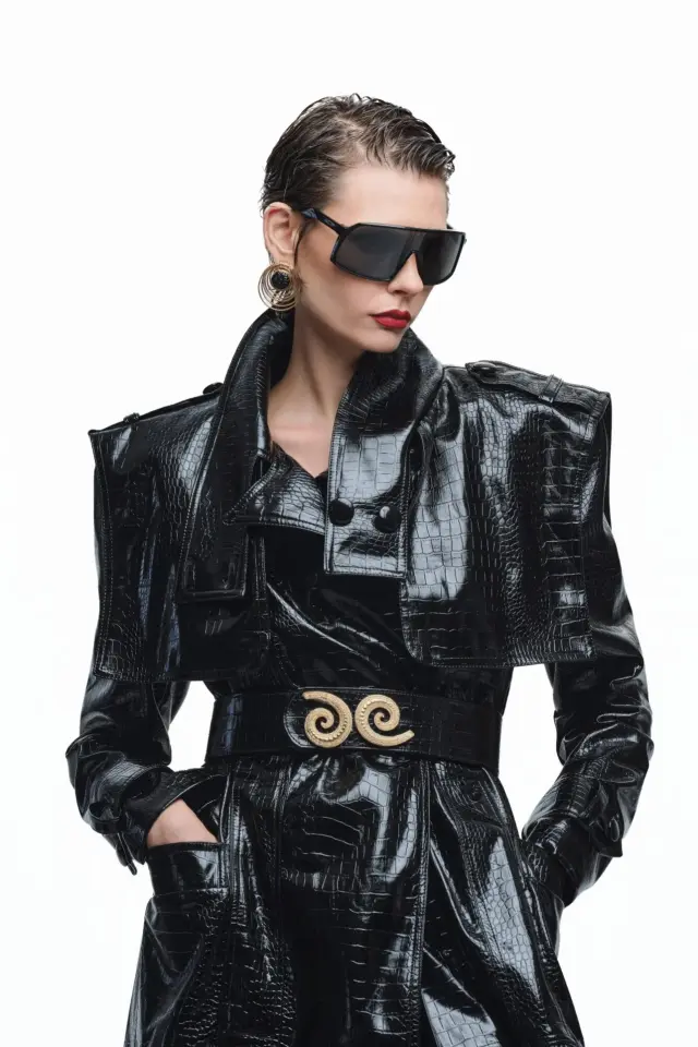 CROCO DETAYLI TRENÇKOT