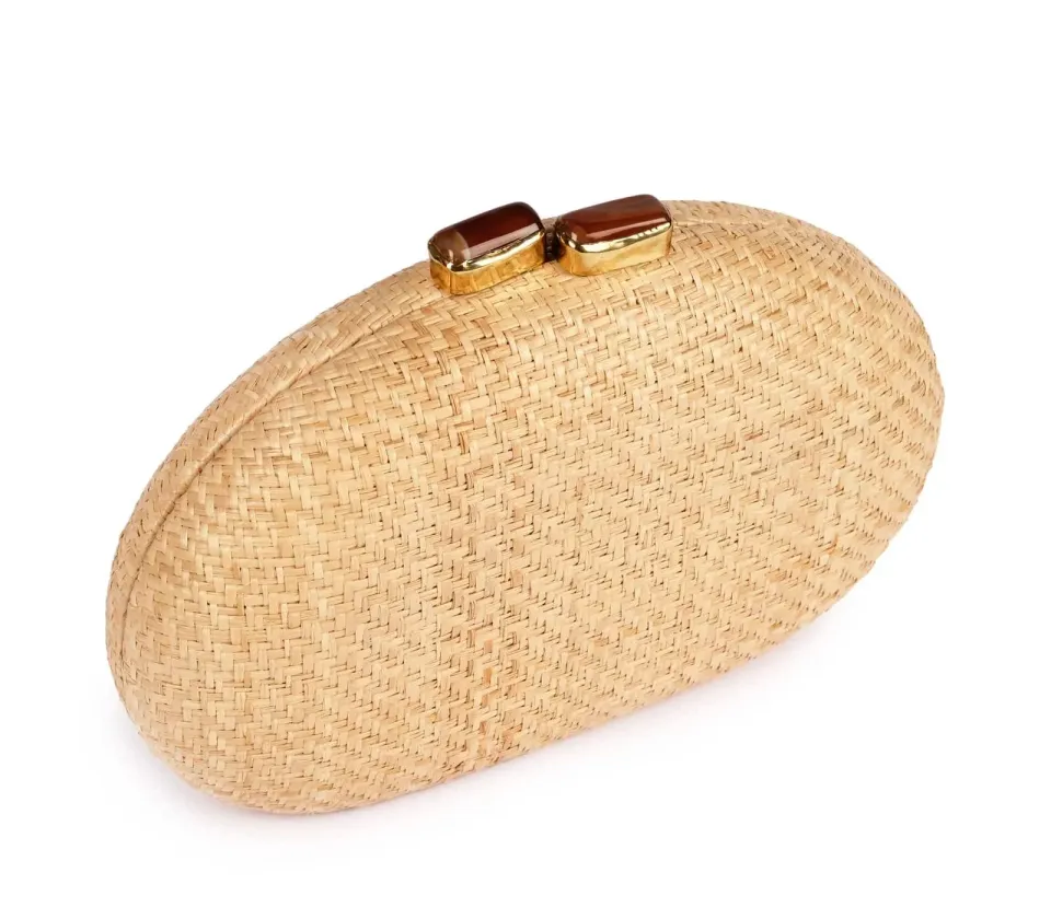 KAYE CLUTCH NATURAL – W AGATE