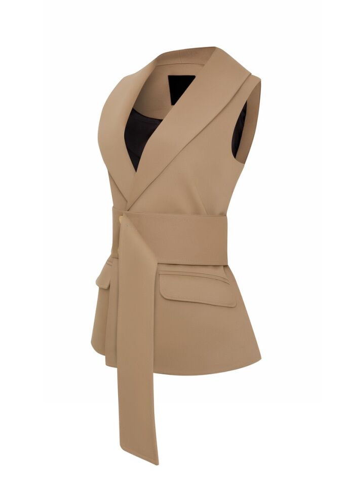 GENTİAN YELEK ( CAMEL)