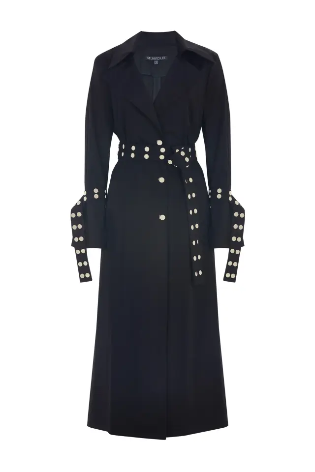 Milan Siyah Trençkot