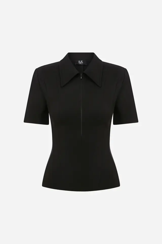 KATE Polo Yaka Korse Detaylı Tshirt