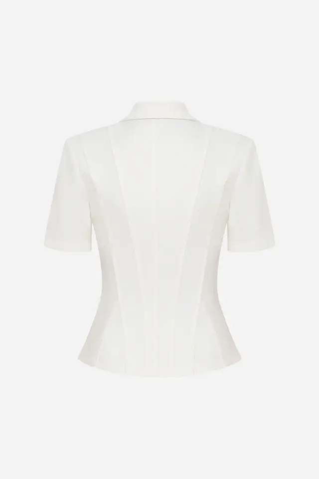 KATE Polo Yaka Korse Detaylı Tshirt