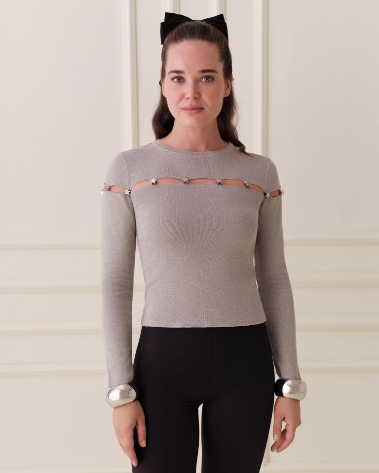 LUSTRE GRİ TRİKO BLUZ