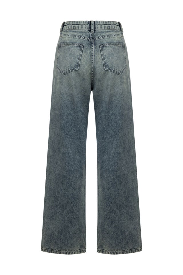 Taşlanmış Denim Pantolon