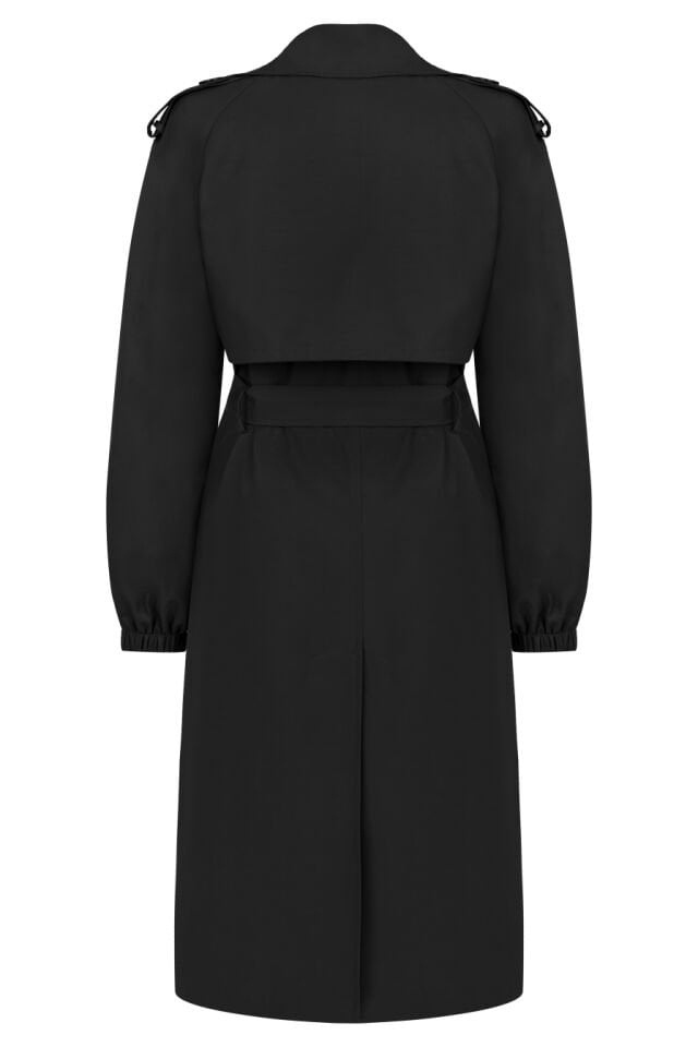 Siyah Uzun Trençkot