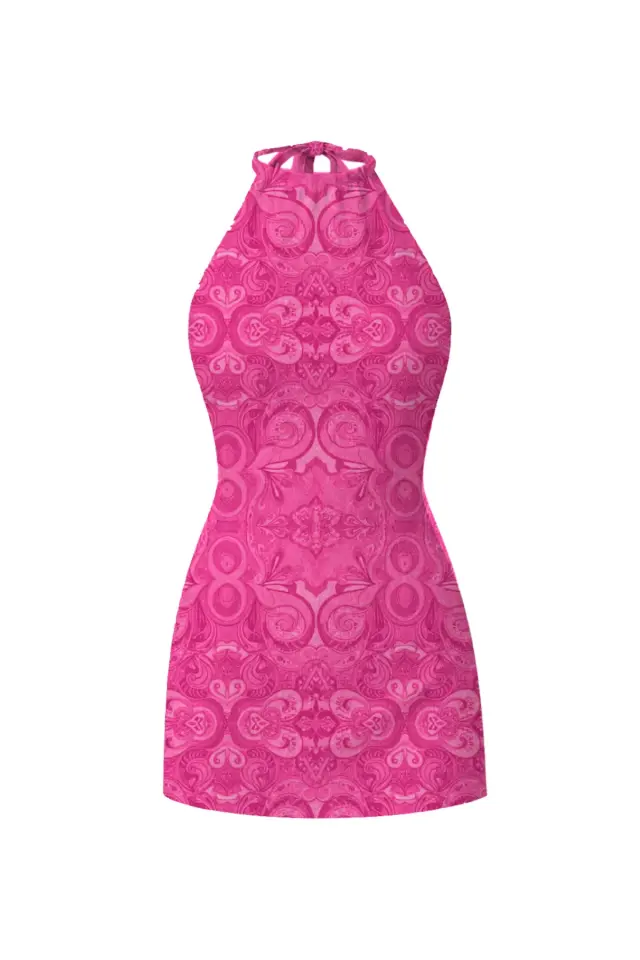 Summer Mirage Halter Neck Mini Dress