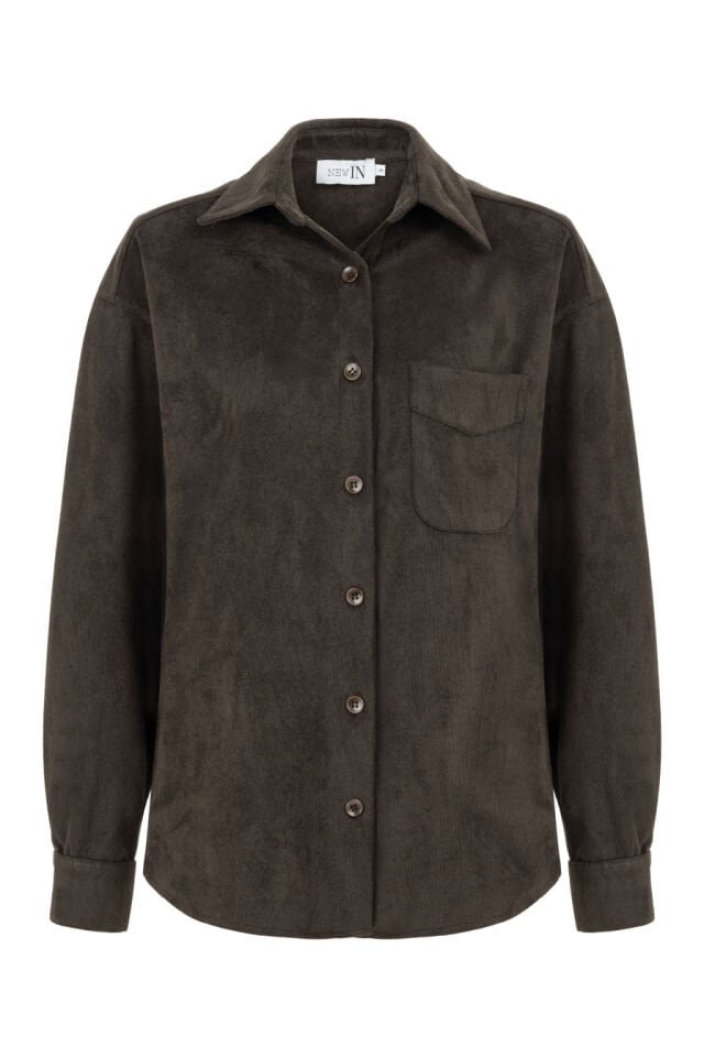 Acı Kahve İnce Kadife Gömlek