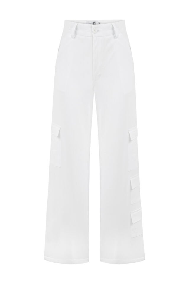 Beyaz Kargo Koton Pantolon