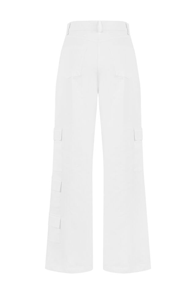 Beyaz Kargo Koton Pantolon