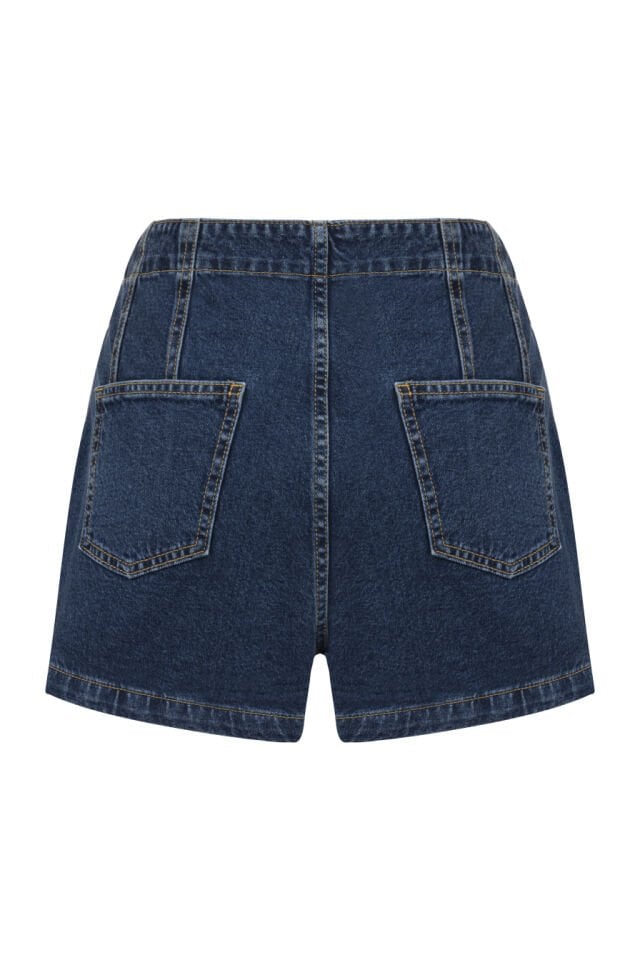 Cebi Örgü Detaylı Denim Şort