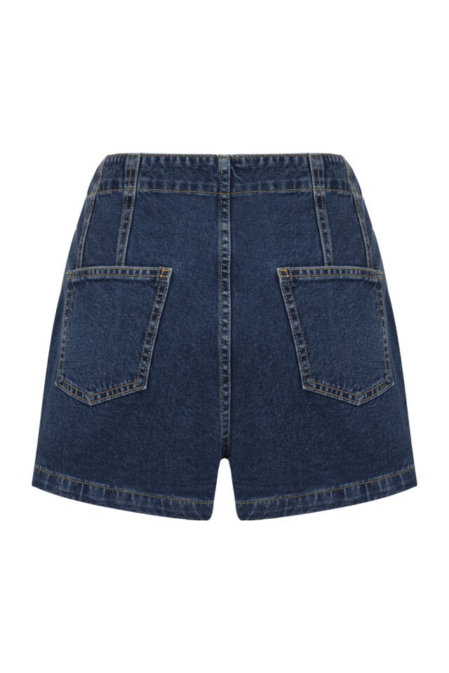 Cebi Örgü Detaylı Denim Şort