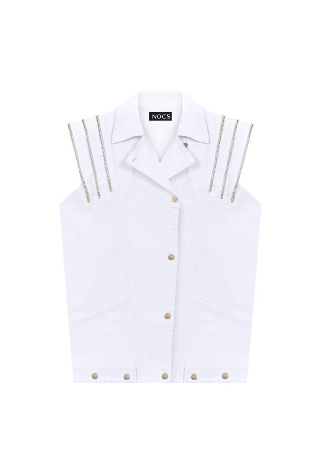 EVA DENIM VEST GOLD