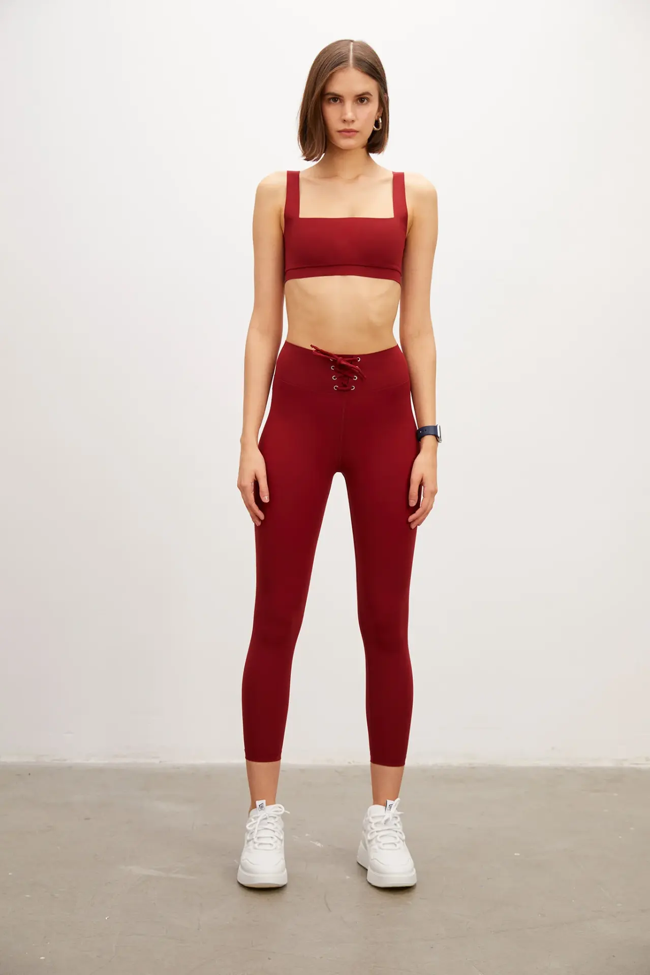 Yüksek Bel Bağcıklı  Şekillendirici Mat Tayt