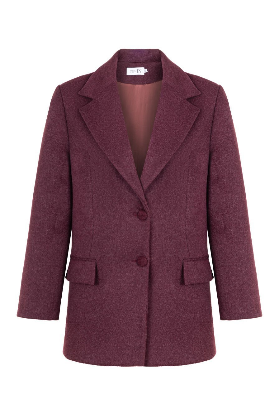 Oversize Bordo Ceket Kaban