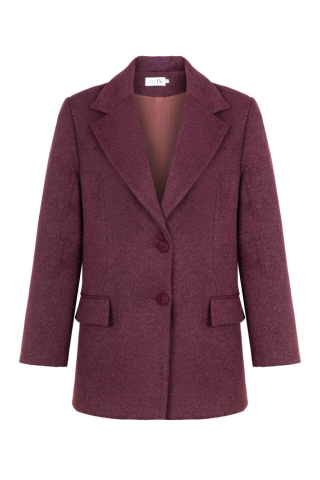Oversize Bordo Ceket Kaban