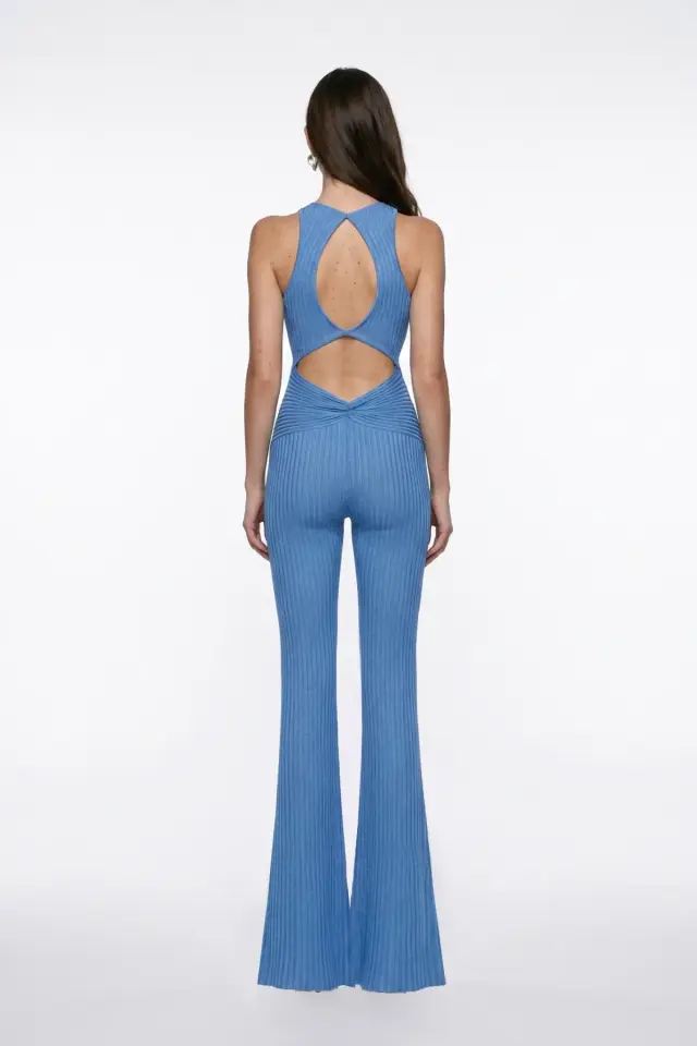 MAVİ SİMLİ CUT-OUT DETAYLI TULUM