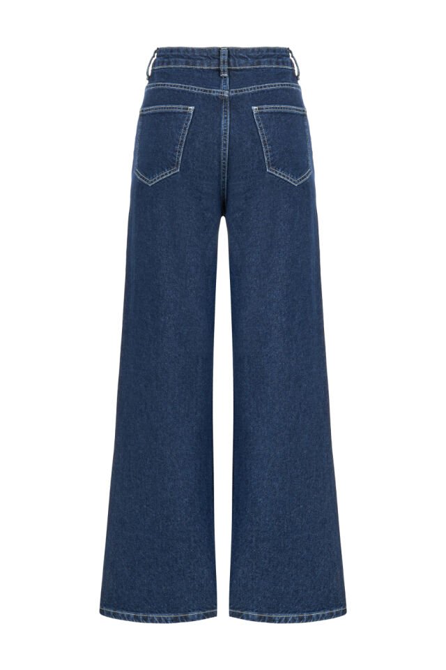 Taş İşlemeli Denim Pantolon