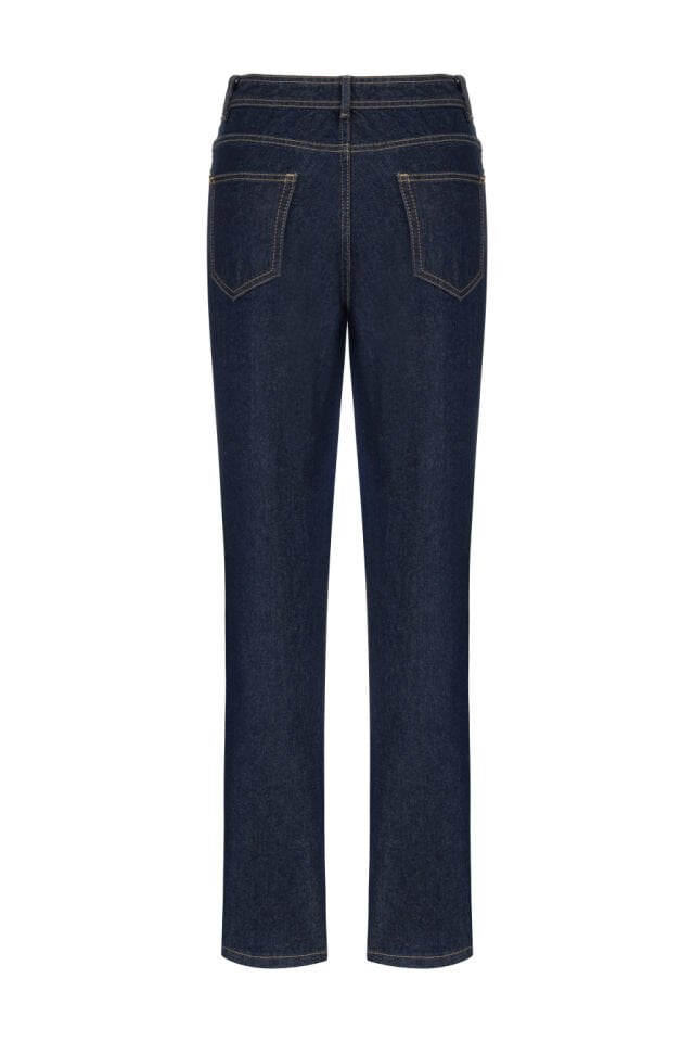Kontrast Dikişli Denim Pantolon