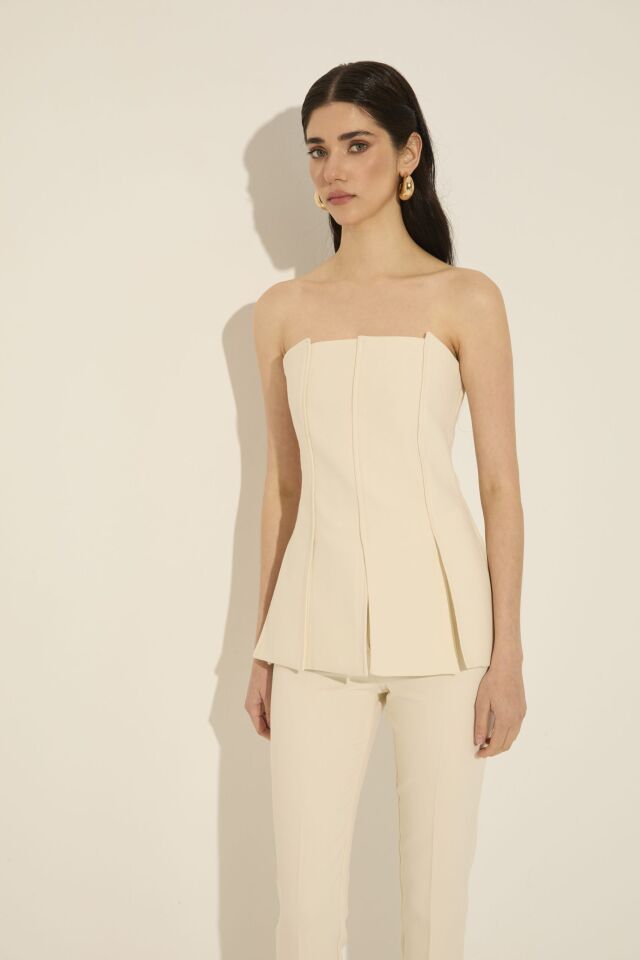 Straplez Balenli Üst