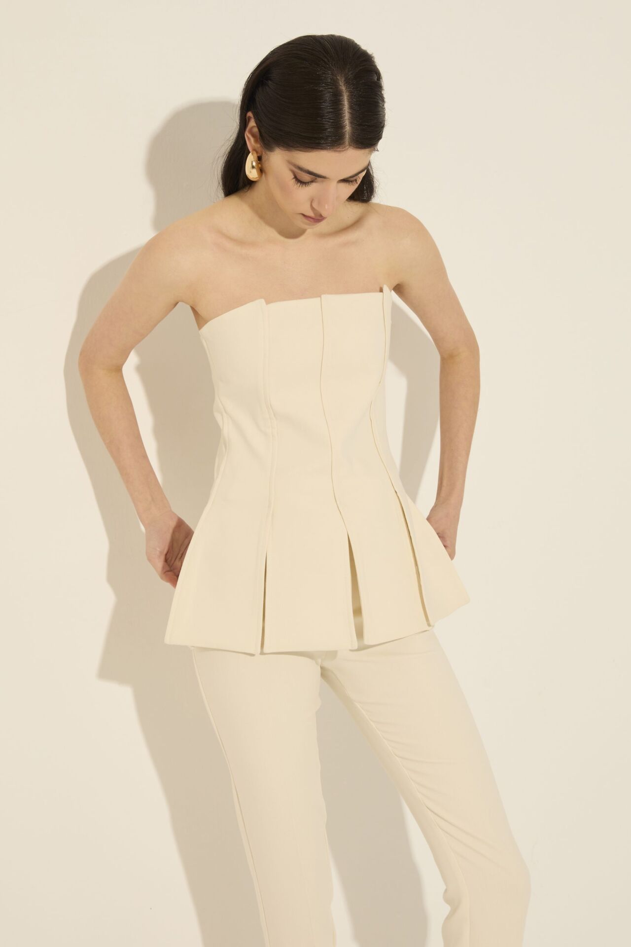 Straplez Balenli Üst