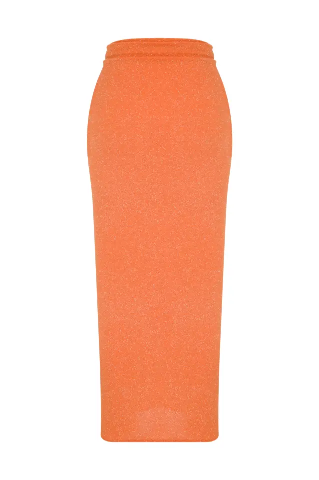 Parıltılı Elegance Maxi Pareo Turuncu