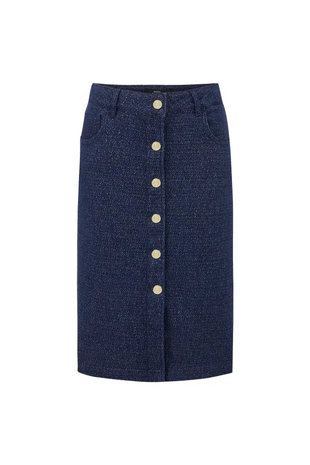 LACY MIDI ETEK-LACİVERT