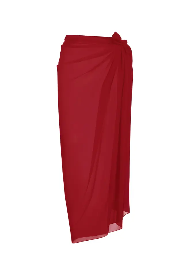 Elegance Şifon Maxi Pareo Kırmızı