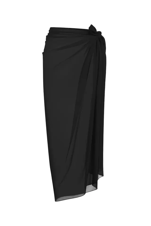 Elegance Şifon Maxi Pareo Siyah