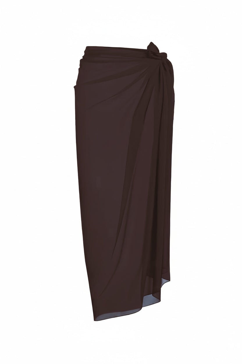 Koyu Kahve Elegance Şifon Maxi Pareo